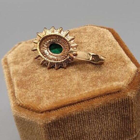 Roman signed pendant Green stone Clear rhinestone - Picture 5 of 5